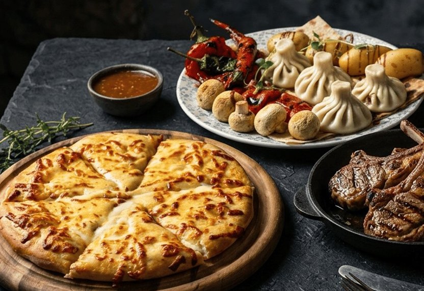 Chinkali ir gruziniški patiekalai